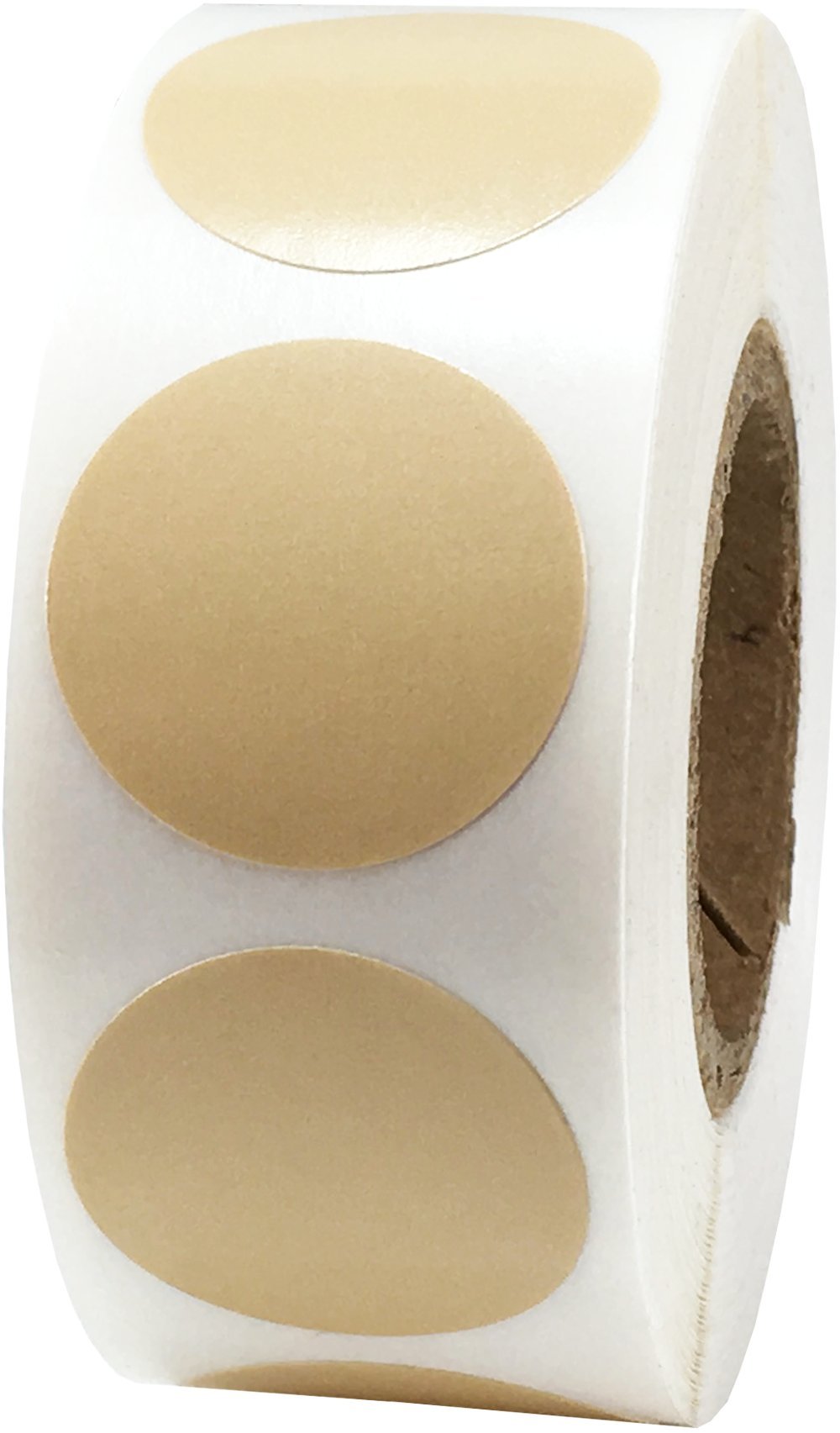 Beige Color Coding Dot Labels 19.1 mm 0.75 Inch Round 500 Count