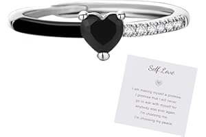 Harlermoon Heart Rings for Women Self Love Enamel Promise Rings for Mother Daughter Best Friends Adjustable Jewelry Gifts Birthday Christmas Gifts for Women Girls