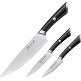 Cangshan ELBERT Series German Steel Forged Starter Knife Sets (Black, 3-Piece)
