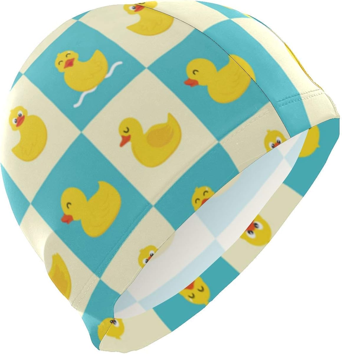 SFHJK Swim Caps Funny Rubber Duck Lycra Swim Cap Swimming for Women Men