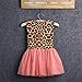 Girls Kids Vintage Lepoard Sleeveless Tulle Skirt Kids Party Dresses (3-4 Years, Lepoard)