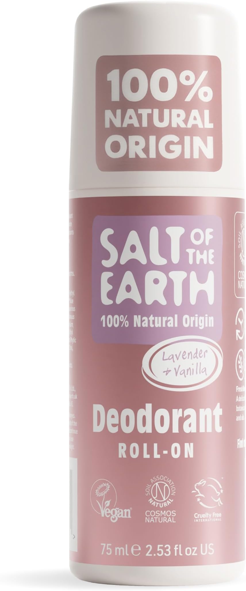 Salt Of The Earth Natural Deodorant Roll On Lavender Vanilla 75ml UK