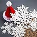 Jetec Let It Snow Garland Winter Banner and Christmas Honeycomb Santa Hat with 8 Pieces Snowflakes Christmas Honeycomb Decorations Party Supplies