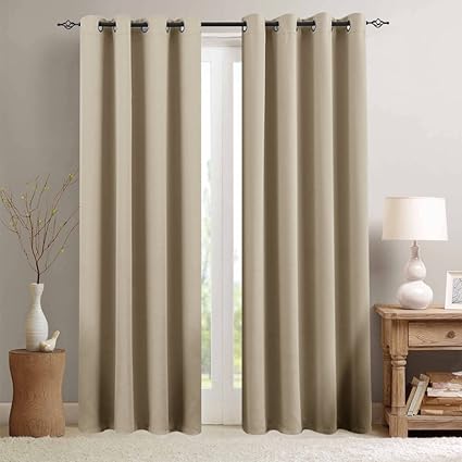 Moderate Blackout Curtains Bedroom 95 Inches Long Light Reducing Window Curtain Panels Living Room Triple Weave Room Darkening Drapes Grommet Top 1