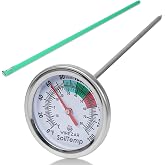 Soil Thermometer, 5 Inch Stainless Steel Stem, Waterproof, Easy-to-Read | Soil Temperature Thermometer For Backyard Compost, Ground, Garden Soil, 0-180 Fahrenheit and Celsius