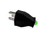 Made in USA Generator Neutral Ground Bonding Plug for Floating Neutral Generators (NEMA 5-15P 120V 15A) – Solid-State PCB + Green Status LED – Fixes Open Ground for RV EMS/Surge Protectors