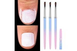 INENK for OPI Nail Polish Remover, 3PCS Nail Clean UP Brushes for Cleaning Polish Mistakes on the Cuticles, Acetone Resistant Nail Brush for Nail Art and Designs
