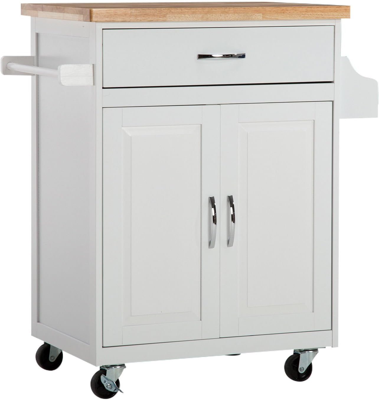 Allblessings Dining Kitchen Island Trolley Storage Cabinet Sideboard On Wheels Rolling Cart