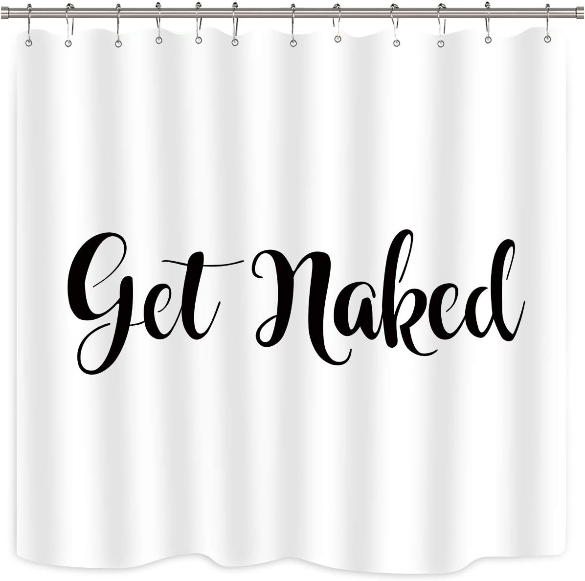 Amazon Com Riyidecor Funny White Get Naked Shower Curtain Set