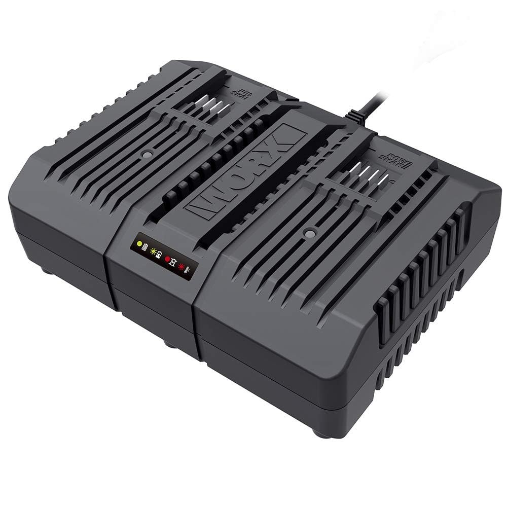 WORX WA3883 Cargador Doble rápido Worx-WA3883 Fast Double Charger 20V, Black/White