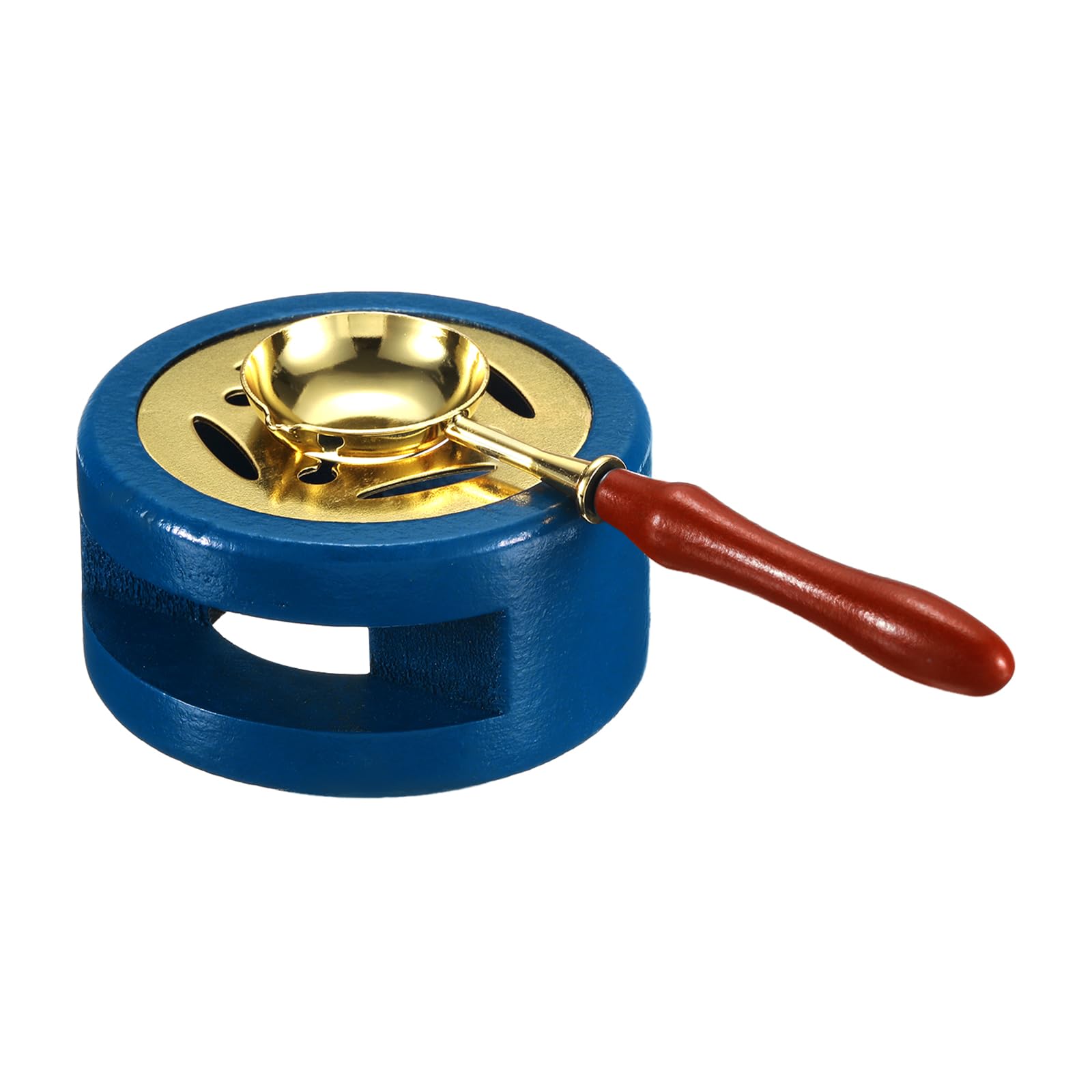 PATIKIL Wax Stamp Seal Kit, Wax Seal Warmer with Melting Spoon Retro Melt Stove Pot Furnace Tool for Wax Sealing Bead Letter Envelope Stamp DIY, Dark Red/Dark Blue
