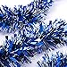 iPEGTOP 26.2ft Christmas Tinsel Garland, Classic Thick Shiny Sparkly Christmas Tree Ornaments Party Ceiling Hanging Decorations with Colorful Reflections Shiny Filament - Blue