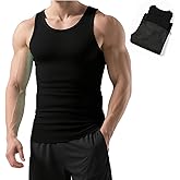 TrailTech Men's Ribbed Tank Tops Knit Casual Sleeveless Workout Muscle T Shirt Gym Undershirts Beach Tank