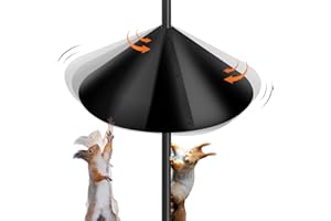 LEZCUFER 19 Inch PP Squirrel Proof Baffle for Bird Feeder Pole, Pole Mount Squirrel Guard Stopper- Black, 1 Pack