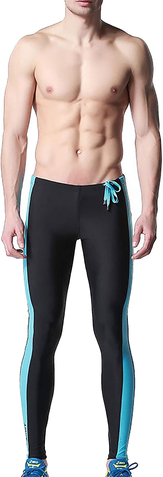 DESMIIT Men's Tight Long Swim Trunks Swimming Leggings Swimwear