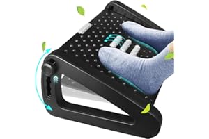 Gulymm Foot rest under desk at work, Adjustable Height Office Foot Stool Footrest, Ergonomic Footrest for Office Chair with Massage Surface, Foot Stool for Home Travel Pressure Pain Relief