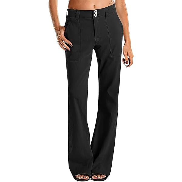 Amazon.com: Casual Flare Pants for Women Classic Stretch Twill