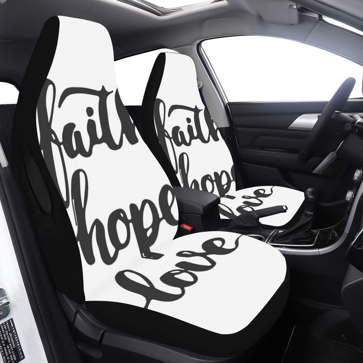 Car Seat Covers 2 Faith Hope Love Lettering Travel Car Seat