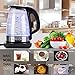 KINDEN Glass Electric Kettle BPA Free - 1.7L Hot Water Tea Kettle Boiling Temperature Control & Keep Warm, Cordless Glass Base, Double Wall, Blue Light 1500W [Fahrenheit Updated]