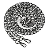 Myathle 10MM Width Iron Flat Chain Strap Handbags Replacement Chains for Wallet Clutch Satchel Tote Bag Length 51