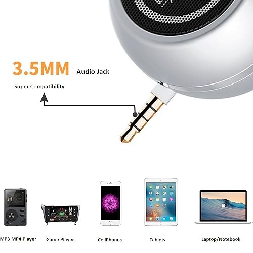 Wireless Mini Speaker Aux Input Jack, 3W Portable Speaker