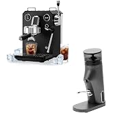 Gemilai G3006A Espresso Machine &amp; G9010B Grinder Bundle, Cold &amp; Hot Brew Espresso Maker with Dual PID, Dual Display, 15 Bar Pump, Steam Wand, 60 Grind Settings, Conical Burr Grinder for Home Barista