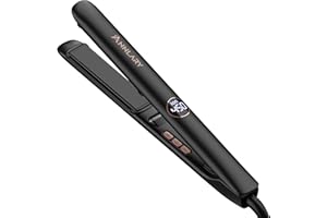ANNLARY Hair Straightener 1 Inch Flat Iron and Curler 2 in 1, 15s Fast Heating, Professional Titanium Ceramic Ionic Dual Voltage Straighteners for All Hair Types