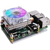GeeekPi Low-Profile CPU Cooler with RGB PWM Fan & Aluminum Heatsink for Raspberry Pi 4B/3B+/3B (Silver)