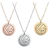 Personalized Engraved Volleyball Charm Necklace, Custom Girls Volleyball Jewelry, Volleyball Gifts for Volleyball Players