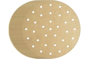9 inch Air Fryer Liners Parchment Paper, Set of 100 Round Unbleached Perforated Parchment Paper Perfect for 5.3-6.8qt Air Fry