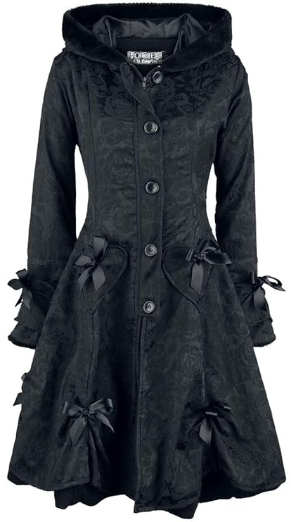 Poizen Industries Alice Rose Coat Wintermantel schwarz