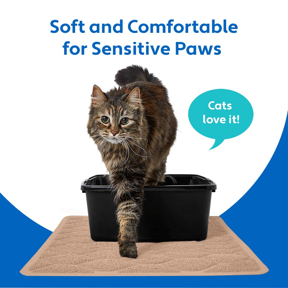 Mighty Monkey Waterproof BPA Free Cat Litter Box Trapping Mat, Easy