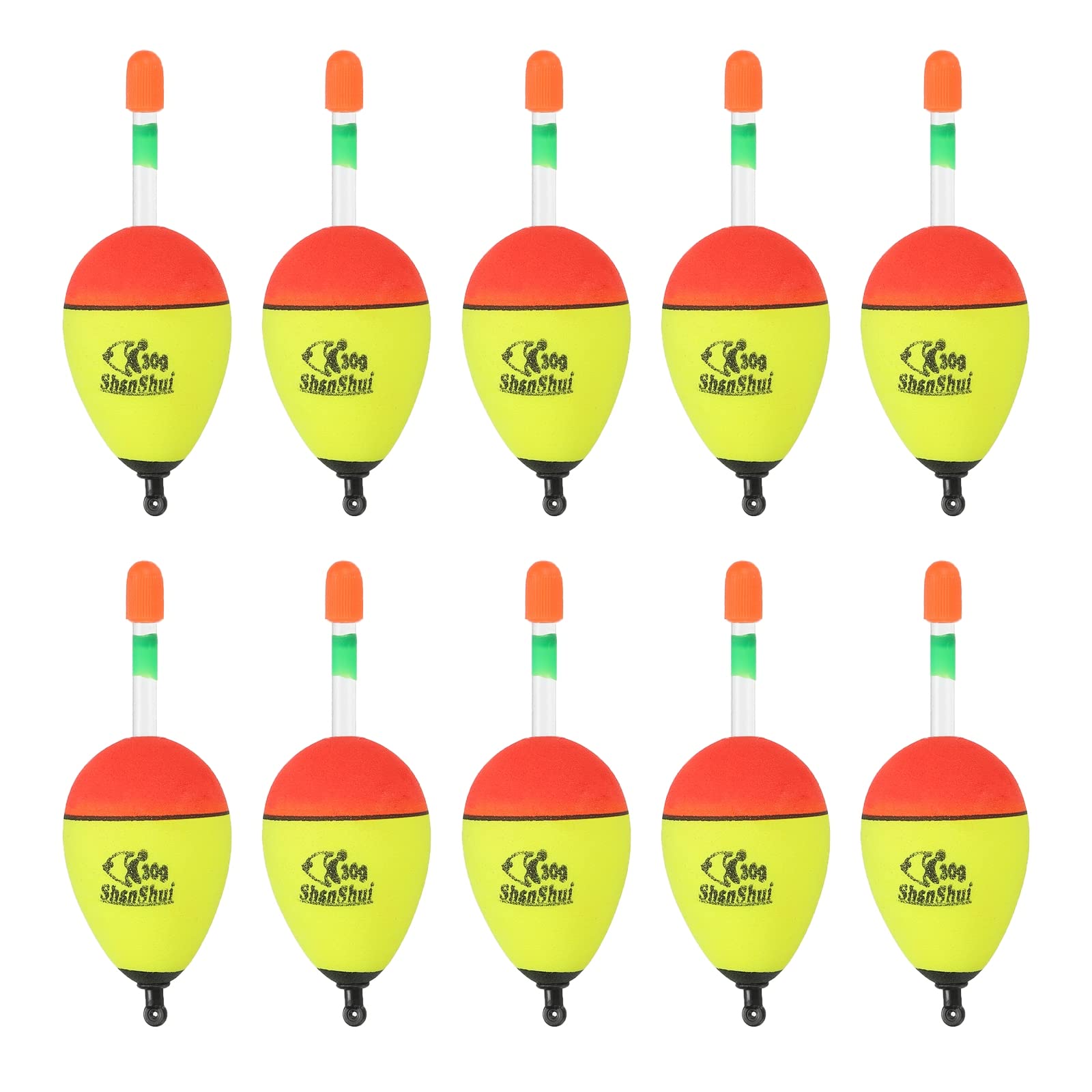 PATIKIL 1oz Fishing Bobbers, 10 Pack EVA Fishing Float for Saltwater Freshwater Fishing, Yellow