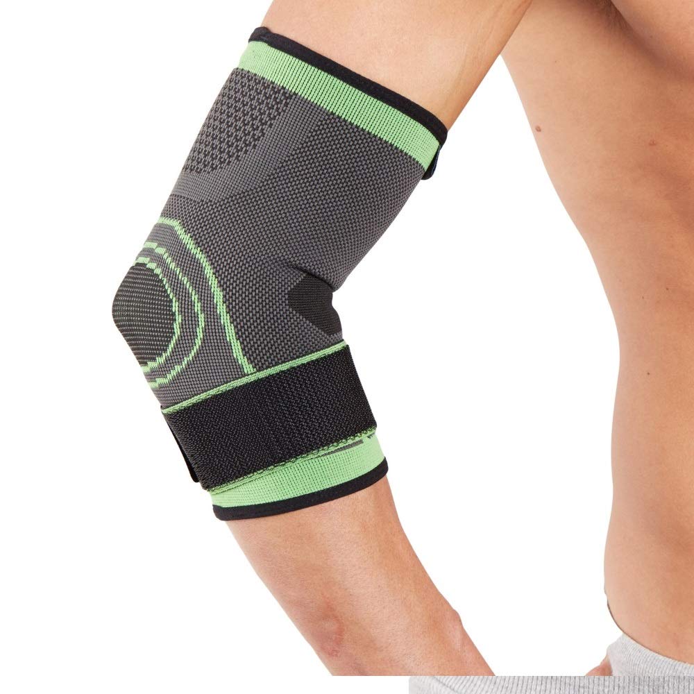 Actesso Tennis Elbow Support Sleeve (Green) - Pain Relief and Support for Tennis or Golfers Elbow or Sprains (Large)