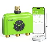 RAINPOINT 3 Zone WiFi Water Timer with Smart Gateway, Brass Inlet/Outlet WiFi Sprinkler Timer, Voice Control, Smart Watering System by Time/Weather/Quantity/Soil Moisture, (Green, 3 Zone)