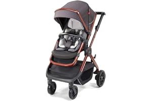 Diono Quantum2 3-in-1 Multi-Mode Stroller for Baby, Infant, Toddler Stroller, Car Seat Compatible, Adaptors Included, Compact Fold, XL Storage Basket, Copper Hive