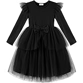 Arshiner Toddler Girls Tutu Dress Princess Tiered Tulle Long Sleeve Bowknot Birthday Party Dresses