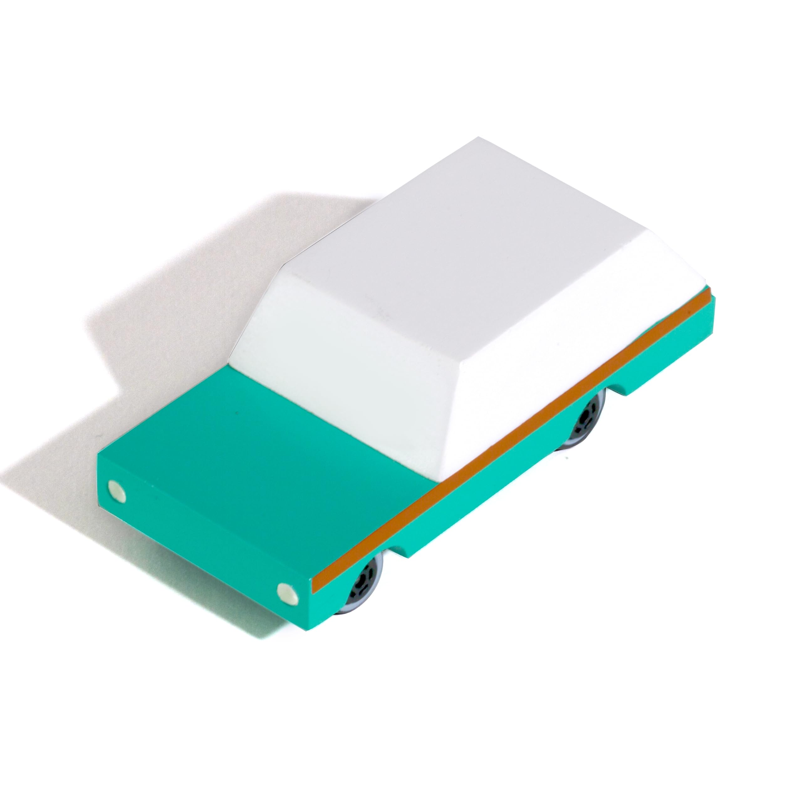 Candylab Toys Wooden Cars, CandyCar Teal Wagon, Kids Toy Car Model, Solid Beech Wood