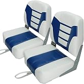 MSC Fishing Folding Boat Seats,One Pair Pack (S104 White/Blue)