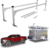 Adjustable Aluminum Ladder Rack For Enclosed & Open Trailers (5.8' To 8.7') | 400 Lb Capacity