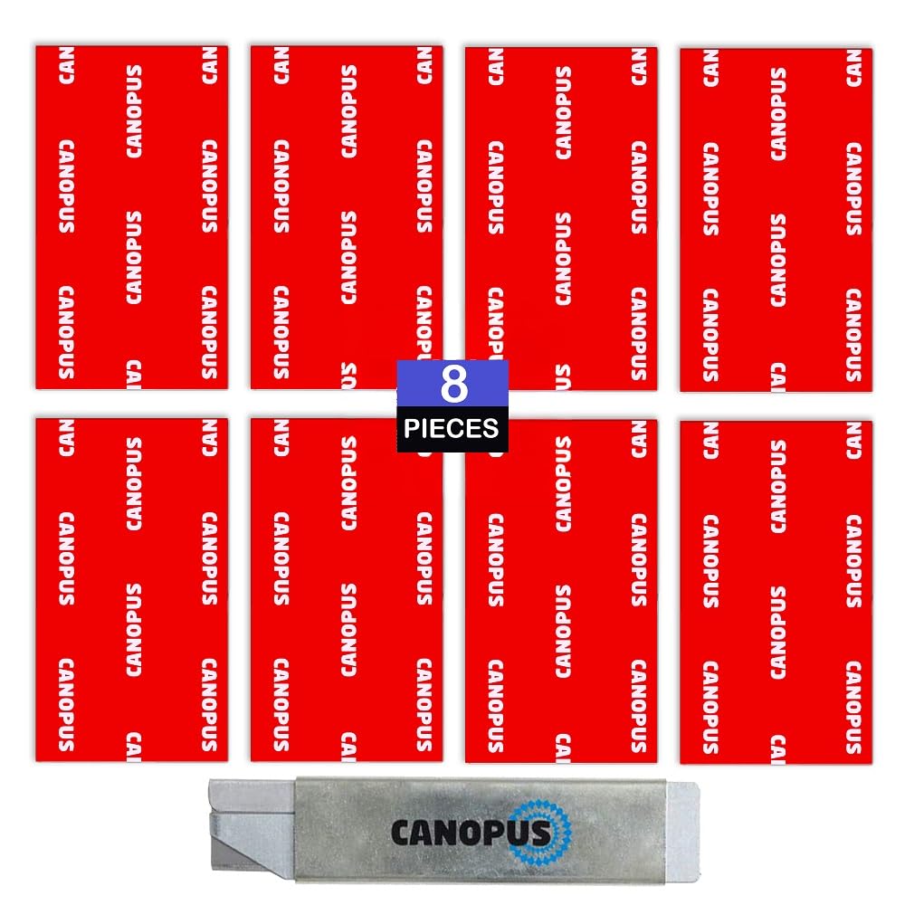 CANOPUS Waterproof Double Sided Pads, 8 PCs (25mm x 50mm), Heavy Duty Sticky pads, Ideal for Home, Office, Automotive, Doorbell, Car Interior Mirror