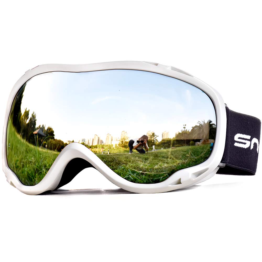 Snowledge Ski Snowboard Goggles with UV400 Protection, Skiing Snowboarding Goggles of Dual Lens with Anti Fog for Men, Women,Helmet Compatible