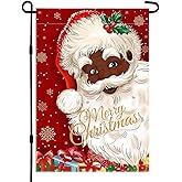 CHAONENG Black Santa Claus Christmas Decorations Merry Christmas Garden Flag 12x18 Inch Xmas Decor Nativity Garden Flags Religious Holiday Decoration for Winter Outside Home Lawn
