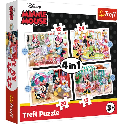 Trefl Disney Minnie Mouse 4 in 1 Puzzle Set – 12, 15, 20 & 24 Pieces – Minnie Mouse & Friends Puzzles for Children – For Ages 3+