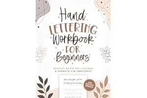 Hand Lettering Workbook for Beginners with Traceable Alphabets: Practice Brush Pen Lettering & Complete Fun Challenges