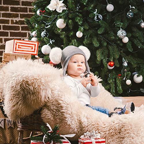 image for Anezus 18 Pieces Faux Fox Fur Pom Pom Ball with Press Button and Sewin