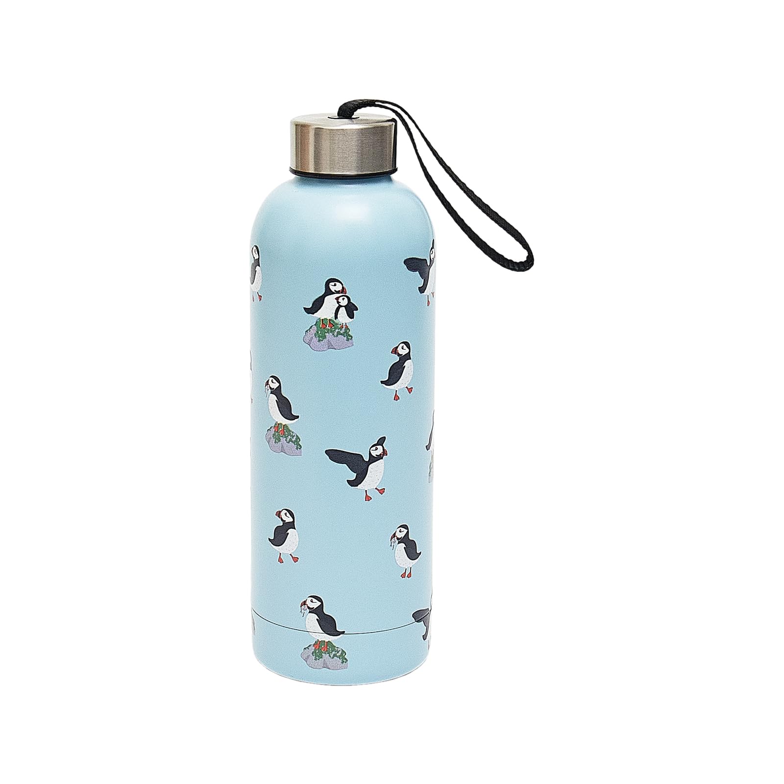 Eco Chic Reusable Thermal Bottle Stainless Steel Leakproof Insulated Water Bottle (Multi Puffin Blue) — image 1