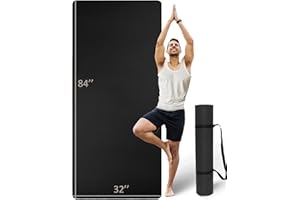 MRZZATA Extra Long & Wide Thick Yoga Mat for Tall Men & Women, 84'' x 32'' x 7mm Oversized Yoga Mat Double-Sided Non Slip, Pro TPE Yoga Mats with Strap
