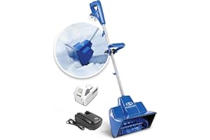 Snow Joe 24V Cordless Electric Shovel Kit w/ 4Ah Battery & Charger, 11″ Clearing Width, 400W Motor – Portable, Lightweight, Fast Ice & Snow Removal for Deck, Patio, Driveway, 24V-SS11
