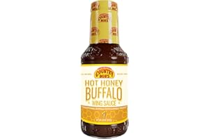 Country Bob's Hot Honey Buffalo Wing Sauce - Traditional Buffalo with Sweet Twist, Small Batch Crafted, Ideal for Grilling, Frying, Baking, 18oz